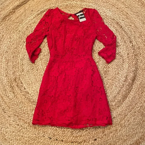 chinese dress ladies Secrets Exposed Red Lace Mid Skirt Co-ord Set main image 1